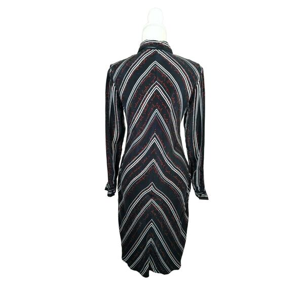 Maje Regga Stripe Chevron Cursive Lettering Print Button Shirt Dress $395 Small - Picture 4 of 8
